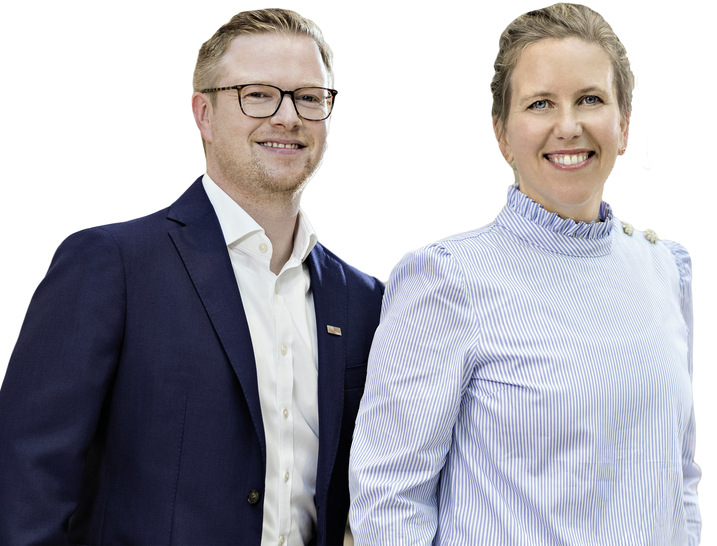 (v.l.) Jan Kattenbeck – Verkaufsleitung Vertriebsinnendienst & Leitung team : project , Christiane Berning – ­Leitung/Manager Marketing & Business Development.﻿