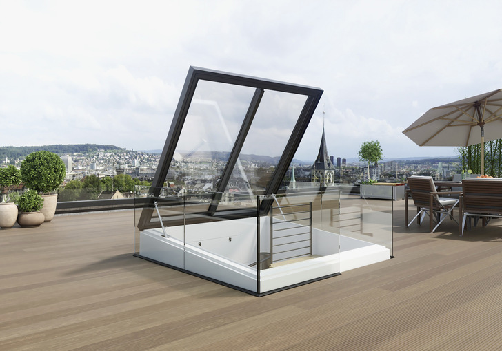 Der neue Flachdach Ausstieg „Komfort Quadrat“ von Lamilux .