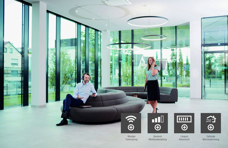 Die arconnect-Gläser sorgen für besseren Telefonempfang sowie längere Batterie-Laufzeiten für Handys. 