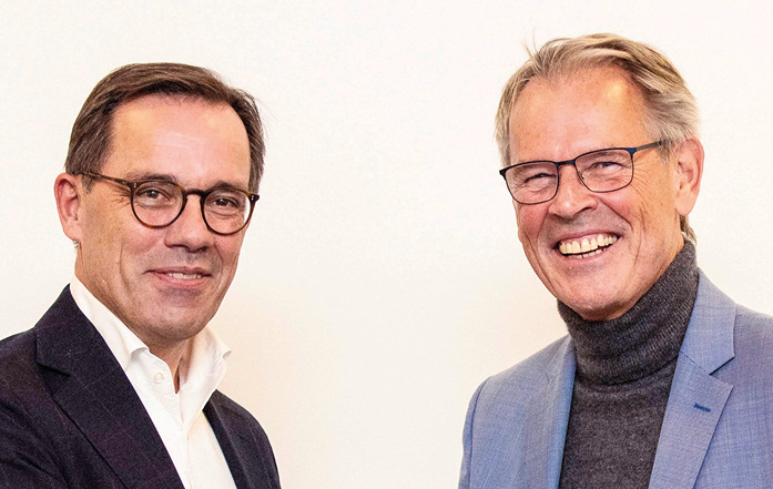 Peter Moeller, CEO Saint-Gobain Nordic and Baltics (l.), und Hermann Schüller, geschäftsführender Gesellschafter Semcoglas Holding GmbH - © Foto: Kirsten Adler
