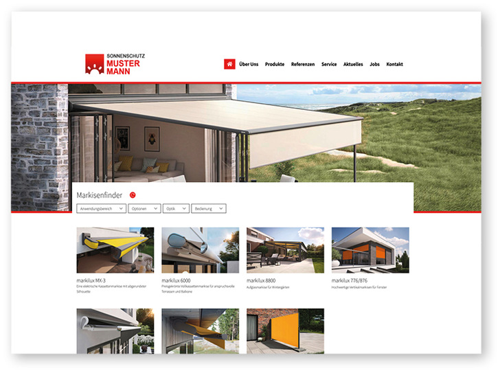 Der aktuelle Markisenkonfigurator lässt sich nun auch in die Websites von markilux Fachpartnern integrieren. - © Foto: Markilux
