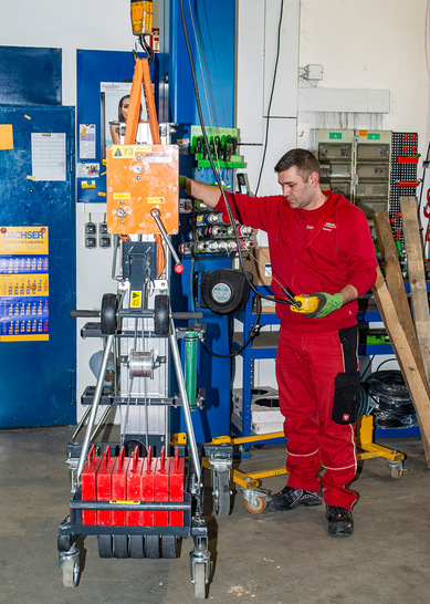 Hier ein Heavydrive Gerät beim Akku-Check in der Werkstatt des Anbieters.
