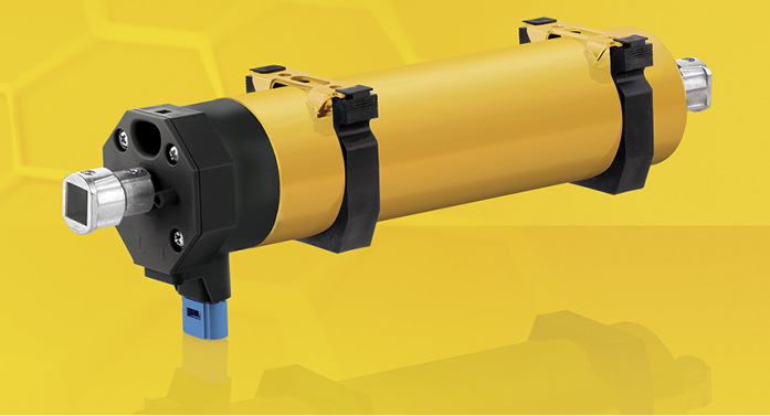 Der neue Standard-Antrieb für Jalousien und Raff­storen: Der GJ56.. E14 ist mit 3, 6, 10 und 20 Nm Drehmoment für nahezu jede Anforderung geeignet.