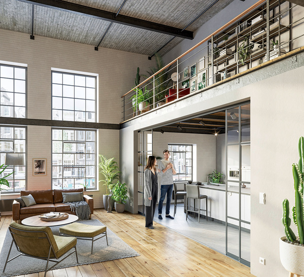 Schiebe-Systeme wie das SF22 bringen ­Transparenz, Flexibilität und Individualität in Wohnräume, wie hier im Bild, sowie auch beim Einsatz im Objektbau.