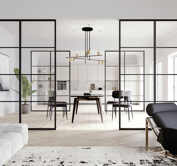 Mit den Divina-Innenwänden von Arlu stehen alle ­Möglichkeiten offen, einen Innenraum zu unterteilen. 