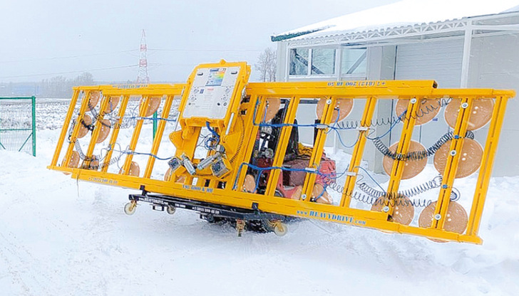 Je nach Lage und Klima sind von Hebe- und Montagegeräten oft ­spezifische Anforderungen zu erfüllen. Diese Heavydrive Sauganlage ­verfügt beispielsweise über spezielle Winterteller.