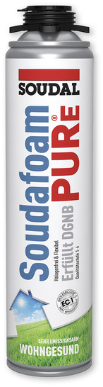 Soudals neuer Bauschaum Soudafoam PURe erfüllt die DGNB-Qualitätsstufen 1 bis 4 und ist zudem  mit dem GEV-­Siegel EC1 PLUS R ausgezeichnet.