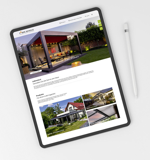 Übersichtlich zeigt die neue Website Terrassendächer, Sommer- und Wintergärten in ihrer Vielfalt – passend für PC, Tablet oder Smartphone. - © Foto: TS-Aluminium
