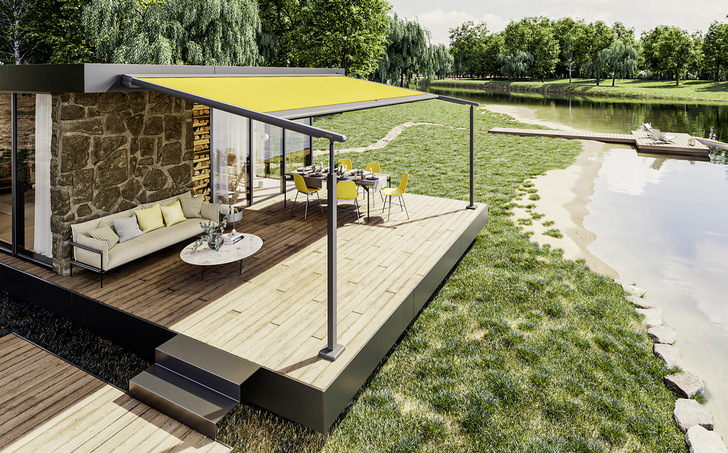 Die „pergola-Produktfamilie“ lebt von Vielfalt, von verschiedensten Größenformaten und von einem ­Design, das sowohl die runde als auch die eckige Formensprache aufgreift.