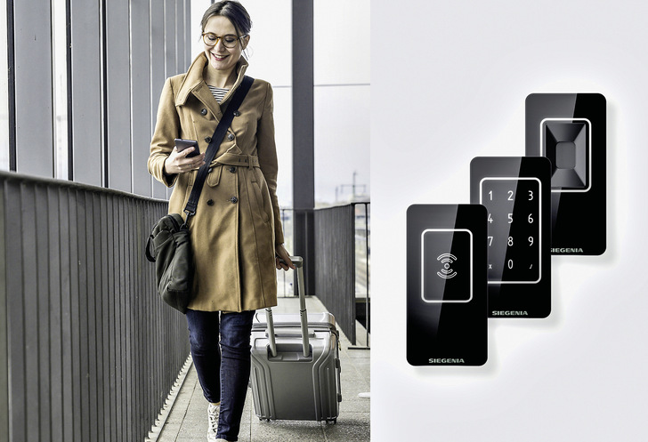 Der neue Fernzugriff macht die Bedienung der Zutrittskontrollsysteme von SIEGENIA noch vielseitiger: Per Smartphone können Endanwender nun z. B. befugten Personen jederzeit und von überall aus Zutritt zum ­Gebäude gewähren.