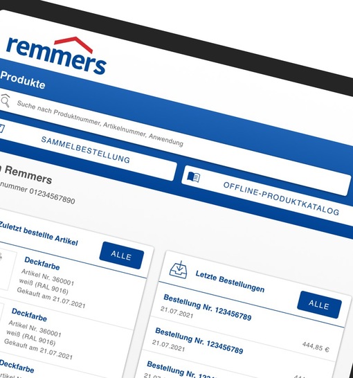 Der Zugriff auf alle wichtigen Funktionen ist in der Remmers App jederzeit möglich.