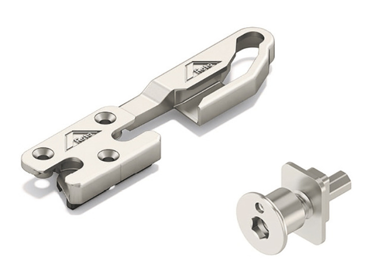 Die aktuellen Stahlrahmenteile aus dem „Roto NX“-Programm werten nicht zuletzt das „TiltSafe“-Fenster weiter auf, betont der Beschlagspezialist. Es mache bis zu 65 mm gekippte ­Fenster RC 2-fähig, während geschlossene Elemente sogar über eine RC 3-Eignung verfügten. Zur entsprechenden Sicherheitsaus­stattung gehören Schließstücke für die Kipplüftung (links) und V-Schließzapfen.