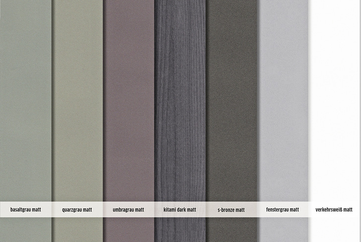 Oknoplast hat sieben neue Folienfarben in das Angebot aufgenommen: Verkehrsweiß, Fenstergrau, Basaltgrau, Quarzgrau, Umbragrau, S-Bronze sowie Kitami Dark.