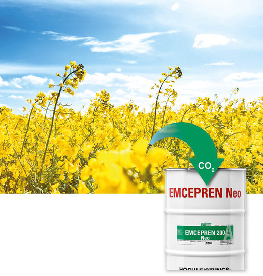 Emcepren 200 Neo ist ein Polyurethan für den Isolierglas-Randverbund, das 64% biobasierten Kohlenstoff enthält.