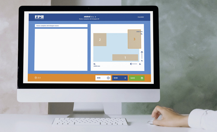 Neue Web-Anwendung von Fratelli Pezza: Bei laufender Anlage lassen sich nun Sandstrahl-Programme via Computer erstellen, inkl. einer Glasvorschau mit den eingerichteten Strahlbereichen.
