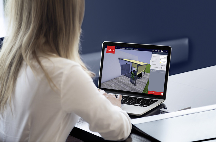 Mit dem 3D Designer 2.0 hat Weinor eine Visualisierungs-App geschaffen, welche die Produktkonfiguration, das Aufbauen von Terrassensituationen und die Menüführung erheblich einfacher, intuitiver und nutzerfreundlicher macht. - © Foto: weinor
