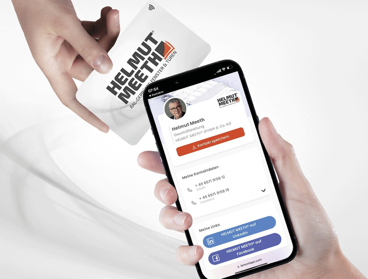 Die digitale Visitenkarte kann neben der Karte auch per QR-Code oder Link in virtuellen Meetings oder E-Mail-­Signaturen verwendet werden. - © Foto: Helmuth Meeth
