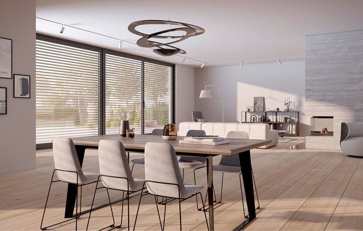 Maximale Tageslichtnutzung und Energieeffizienz bei gleichzeitiger Blendfreiheit: Die Lichtleitlamelle LS 80 von Alukon vereint all diese Funktionen.