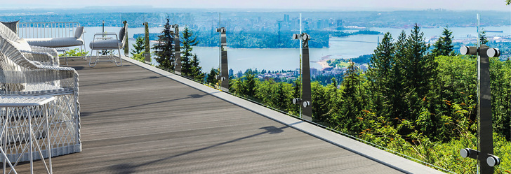Das Sanco Point Geländer System basiert auf Punkthalterbefestigungen.