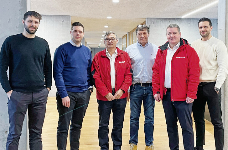 Sebastian Huber (CFO), Pascal Huber (CEO), Reto Riedberger 
(Arnold Hohl), Martin Huber (VR), Jürgen Gabrielli (Oertli 
Werkzeuge) und Matthias Huber (COO)