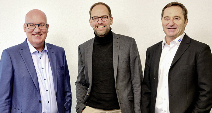 Im Bild (v. r.) das Führungsteam mit Jörg Hofmann (GF, Werkleiter), Jörn Schütte (Vertrieb), Patrick Hartmann (Human Resources)