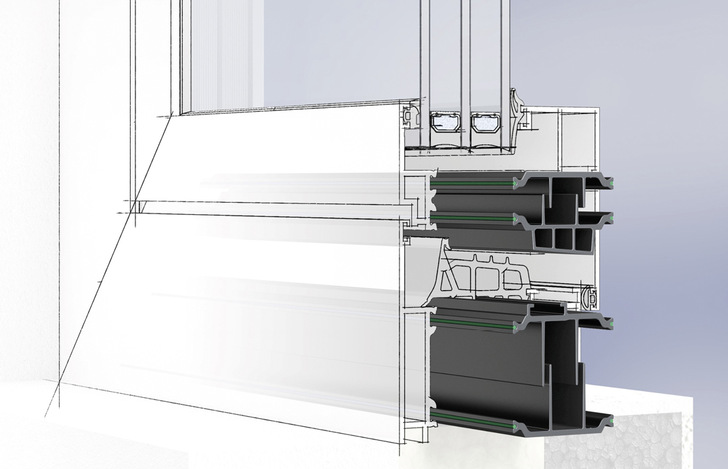 Kunststoffprofile zwischen Metallschalen sorgen für die nötige Dämmung im Fenster­rahmen. Die „thermische Trennung“ wurde Ende der siebziger Jahre von ­Wilfried Ensinger entwickelt. Das Isolierprofil insulbar RE besteht zu 100 % aus ­Recycling-Polyamid und spart deshalb schon bei der Herstellung Ressourcen ein. Im Vergleich zu herkömmlichen Polyamidstegen sinkt der Verbrauch fossiler Energie­träger um 92 %, der CO2-Ausstoß um 91 % und der Wasserverbrauch um 78 %. - © Foto: Ensinger
