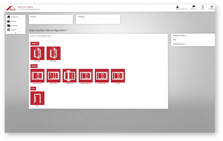Überall und jederzeit leicht und sicher für Bauelemente ­aller Öffnungsarten: die Planung ­einer Beschlagkonfiguration mithilfe von „Roto Con Orders“. - © Foto: Roto
