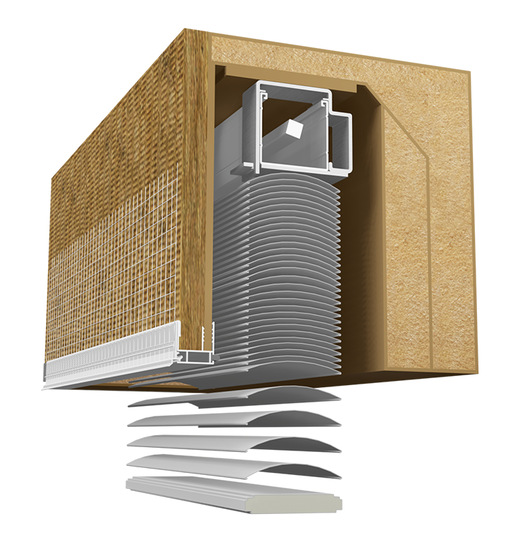 Der Raffstorekasten aus der Prix ÖKO Line bietet einen großzügigen Raffstoreschacht trotz geringer Außenmaße.