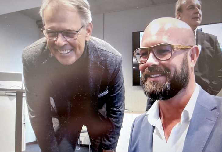 Hermann und ­Michel Schüller bei der ­Eröffnung des neuen Firmen­gebäudes.