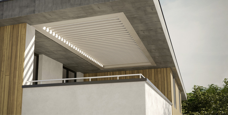 Das stützenfreie Lamellendach Ventur Free wird auf oder in bestehende Dach-Strukturen integriert
oder zwischen zwei Wänden montiert.