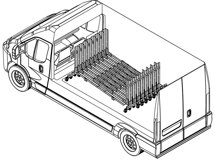 Die stairway2 Gestelle lassen sich auch platzsparend im ­Transporter mitnehmen.