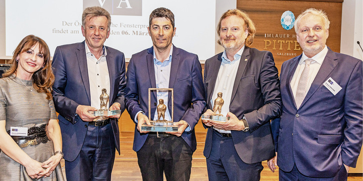 Aferdita Bogdanovic (Head of Marketing & Sales Branchenradar), Hans ­Tritremmel (GF Alusommer GmbH), Armin Strussnig (Gründer Rekord Franchise GmbH), ­Thomas Braschel (GF Gaulhofer Industrie-Holding GmbH), Andreas Kreutzer (GF Branchenradar)