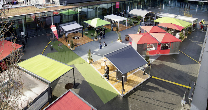 Auch 2023 finden sich im oberen Bereich des Rothaus Parks (Halle 7/8) bekannte Hersteller wie Bahama, Caravita, Gibus, Leiner, Markilux und Warema. Mit der Erweiterung der Flächen zwischen Halle 9 und 10 werden noch weitere Hersteller folgen, die die Gelegenheit nutzen, um Besucher der INTERGASTRA und der R+T anzusprechen.