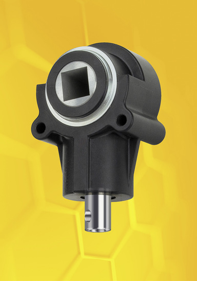 Kompakter Kegelradantrieb 409F200xs: Mit 9 Nm ­Drehmoment und 3:1 Untersetzung ­lassen sich ­Markisen, Screens und Sonderanwendungen schnell und leicht im Handumdrehen bedienen.