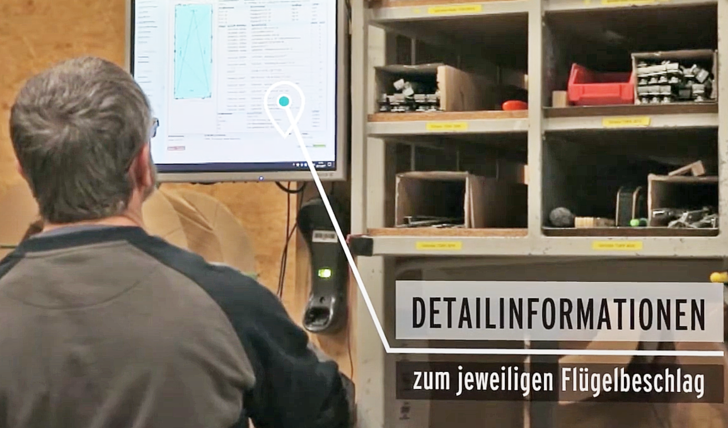 Welche Beschlagteile müssen an diesen Rahmen? Klaes e-prod liefert die Antwort nach einem Scan.