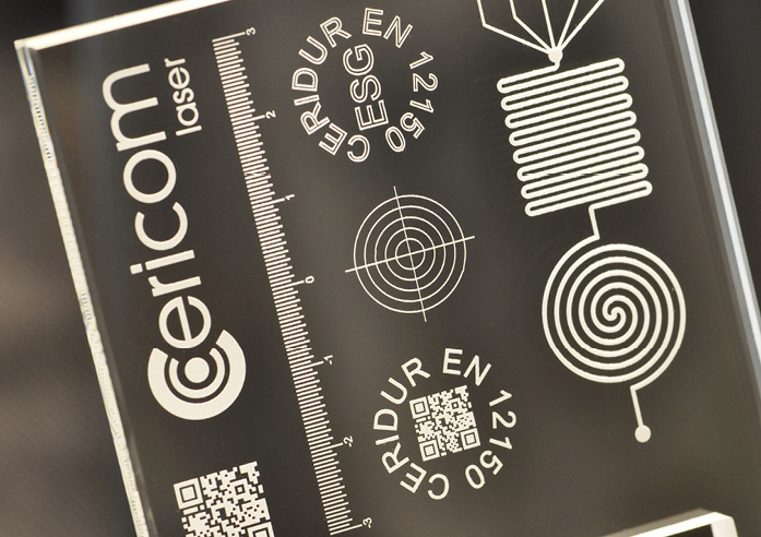 Vom Cericom Lasermarkierer erzeugte Beschriftungen