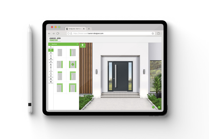 Mit dem Haustüren-Konfigurator ist Kneer-Südfenster ein High-light gelungen. Der schwäbische Hersteller von Haustüren im Premiumsegment gibt seinen Kunden und Interessenten damit ein perfektes Tool an die Hand, um schneller, einfacher und besser zur Wunsch-Haustür zu gelangen. - © Kneer
