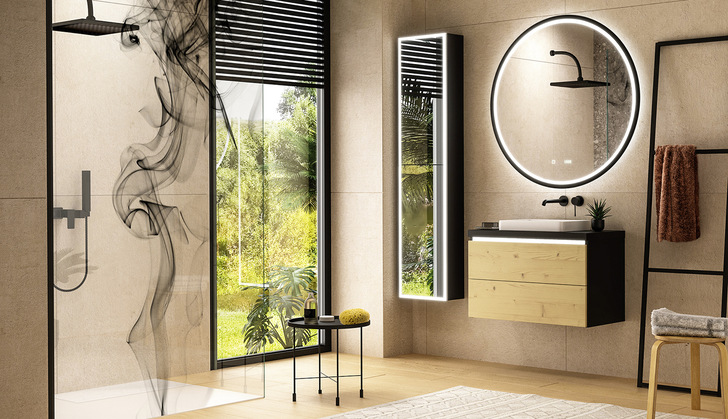 Die Ares GmbH richtet sich mit ihrem Online-Shop, wo man Spiegel und Badmöbel selbst ­konfigurieren kann, direkt auch an Endverbraucher.