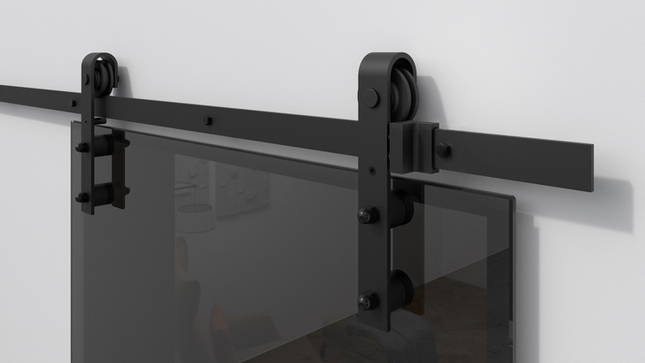 Das neue Schiebtürsystem CRL Cortina bietet die Möglichkeit, Glastüren im angesagten Industrie-Design zu bewegen.