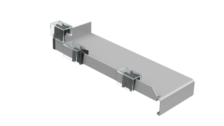 Steckprofil des „A 600 GS“ mit aufgeschobenen Federteilen - © BUG Aluminium-Systeme
