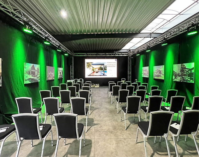 Der Schulungsraum wurde im Design speziell auf die Architekten abgestimmt.