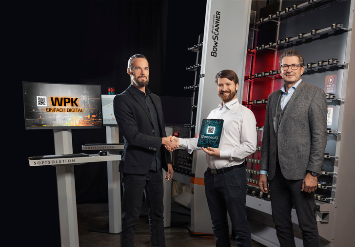 v.l.: Christian Platzer (adminIQ GmbH), Georg Aigner (Softsolution Quality Manager) und Thomas Schuller (Softsolution CEO) besiegeln ihre neue, strategische Partnerschaft.