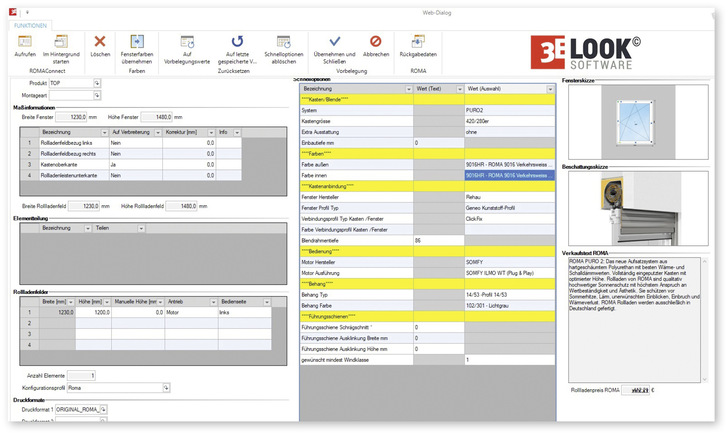  Vollständige Integration der Bestellung von Beschattungsmodulen in 3E-LOOK.