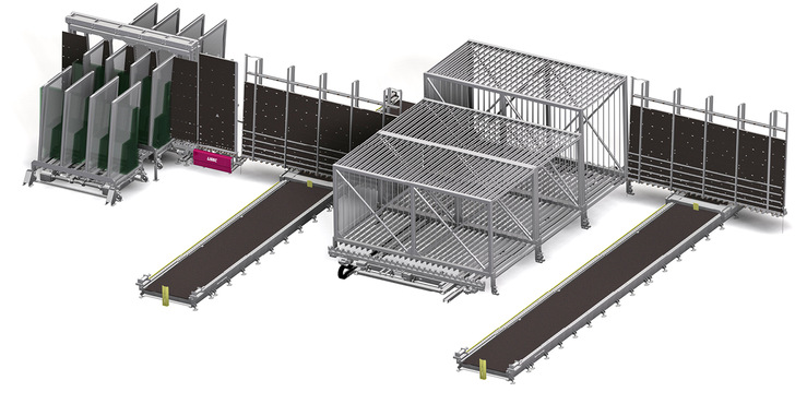  Für einen vernetzten Maschinen-Verbund ist es unumgänglich, Sortiersysteme mit einzubinde, diese lassen sich mit GPS.autofab von Lisec steuerm.