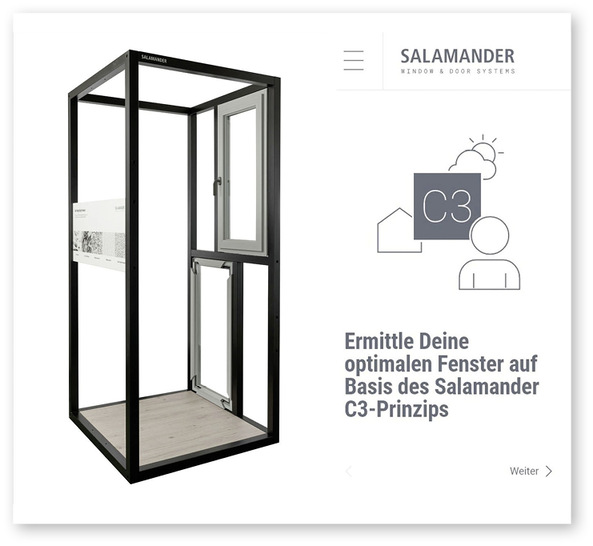 Salamander präsentiert die myWindow_C3 App für den deutschen Markt – eine nutzerfreundliche Oberfläche zur individuellen Fensterberatung für Bauherrinnen und Bauherrn. - © Foto: Salamander
