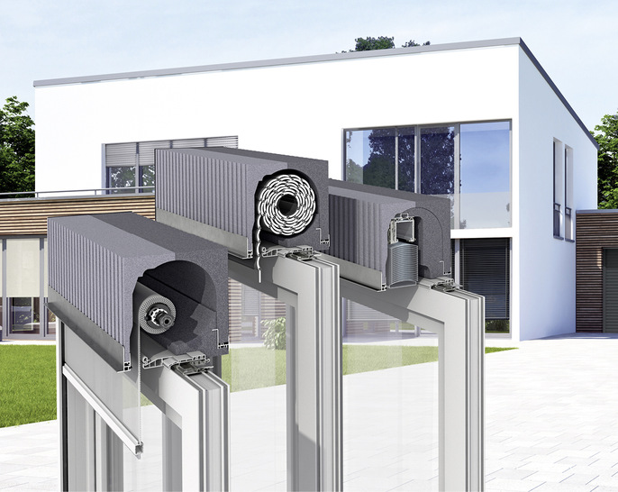  Pakto ist ein komplettes System für alle Anforderungen an ein Aufsatz-Neubau­kastensystem mit ZIP, Raffstore oder Rollladen.