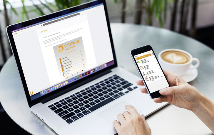 Ob am Rechner, Laptop oder via Smart Phone: Mit Caluwin sind Berechnungen ­verschiedener Fensterkonfigurationen zuverlässig umsetzbar. - © Foto: Swisspacer

