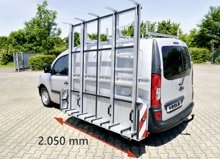  Ein Kleintransporter für den Stadtverkehr bietet mit ­abnehmbarem Außenreff und Gepäckträger von Hegla viel Platz für Ladegut.