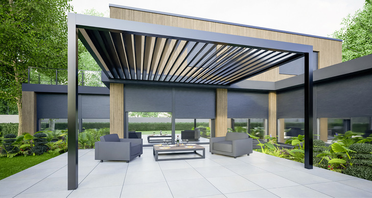 Mit der Terrassenüberdachung Pergola präsentiert Drutex ein Lamellendach um in den weiterhin prosperierenden Outdoor Living Markt einzusteigen. - © Foto: Drutex
