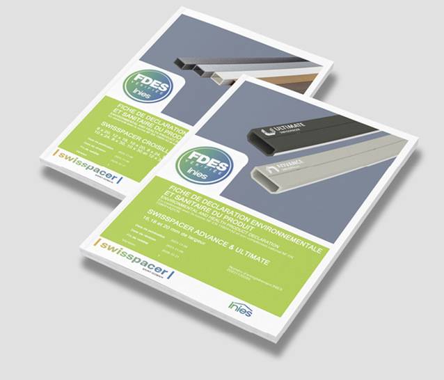 Swisspacer hat kürzlich die FDES (Fiche de Déclaration Environnementale et Sanitaire) für die Warme Kante-Abstandhalter ­Swisspacer Advance, Ultimate sowie die Swisspacer Wiener Sprossen veröffentlicht.